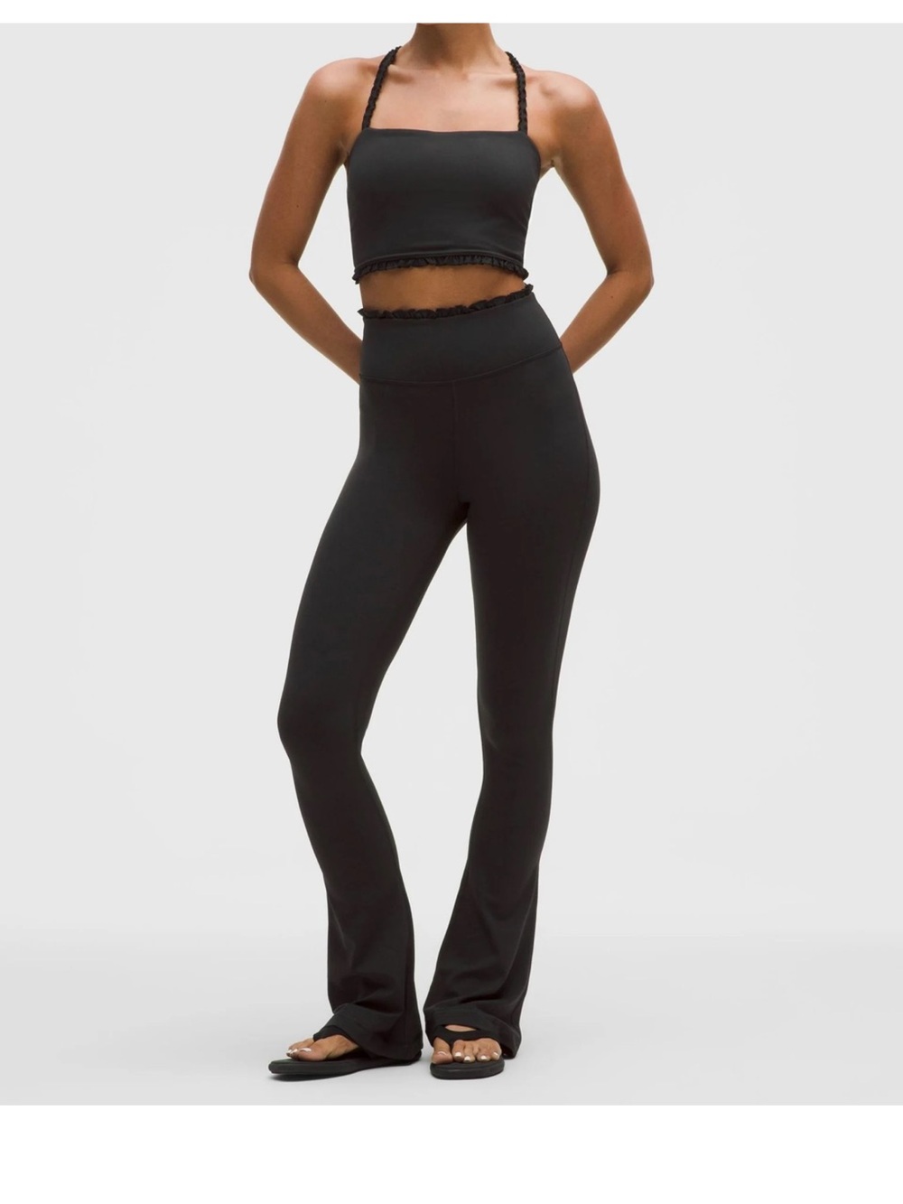Lululemon Nulu Ruffle Trim flare leggings